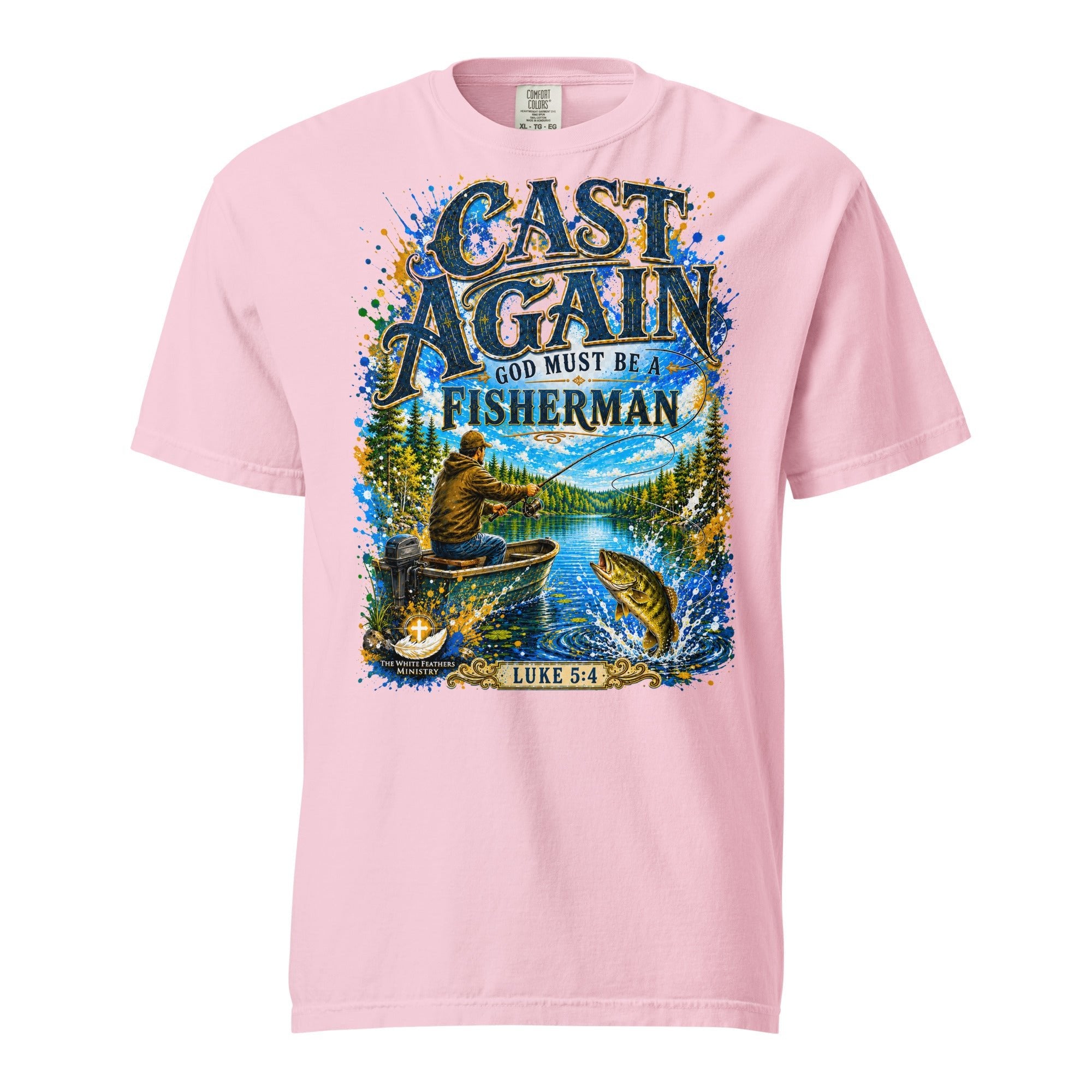 Cast Again Unisex Fishing T-Shirt - The White Feathers Ministry
