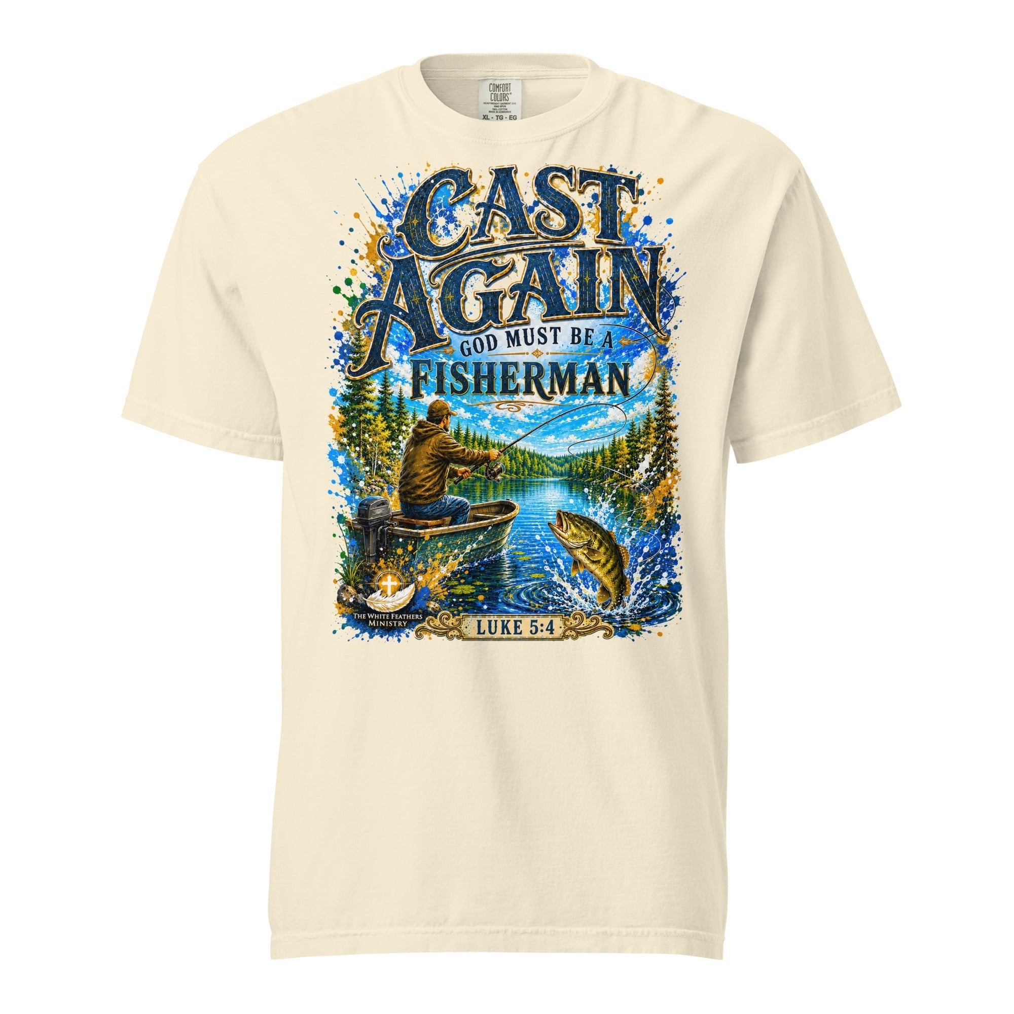 Cast Again Unisex Fishing T-Shirt - The White Feathers Ministry