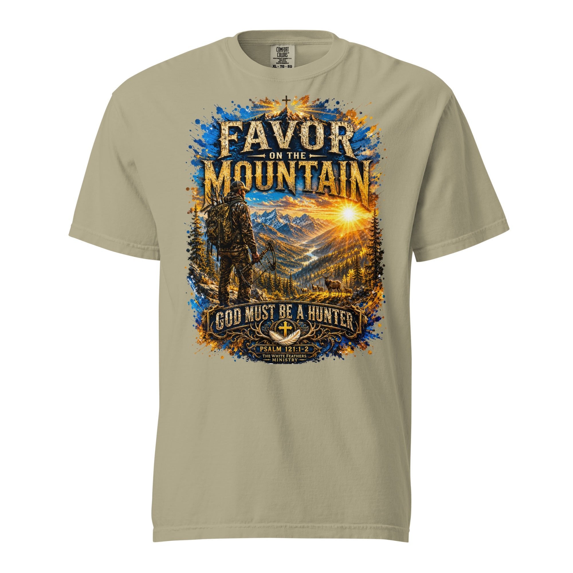 Favor on the Mountain Hunting Unisex T-Shirt - The White Feathers Ministry