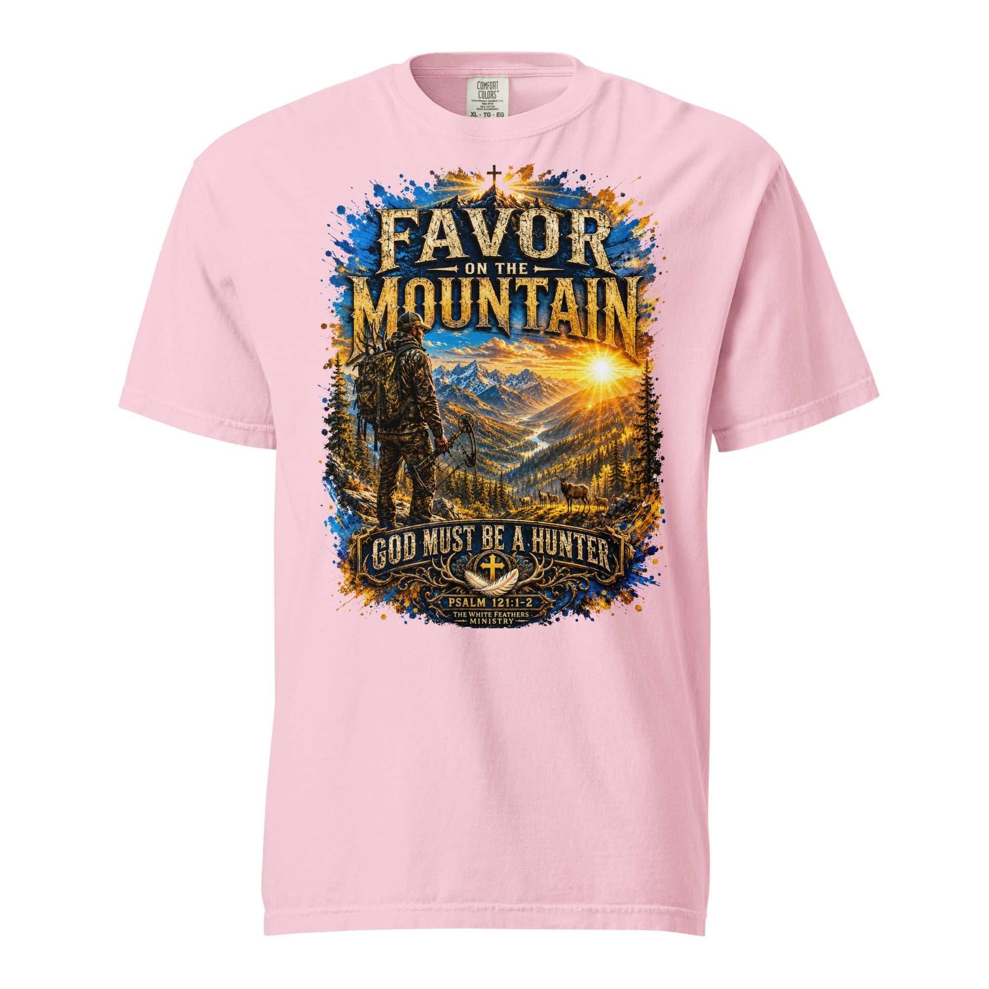 Favor on the Mountain Hunting Unisex T-Shirt - The White Feathers Ministry