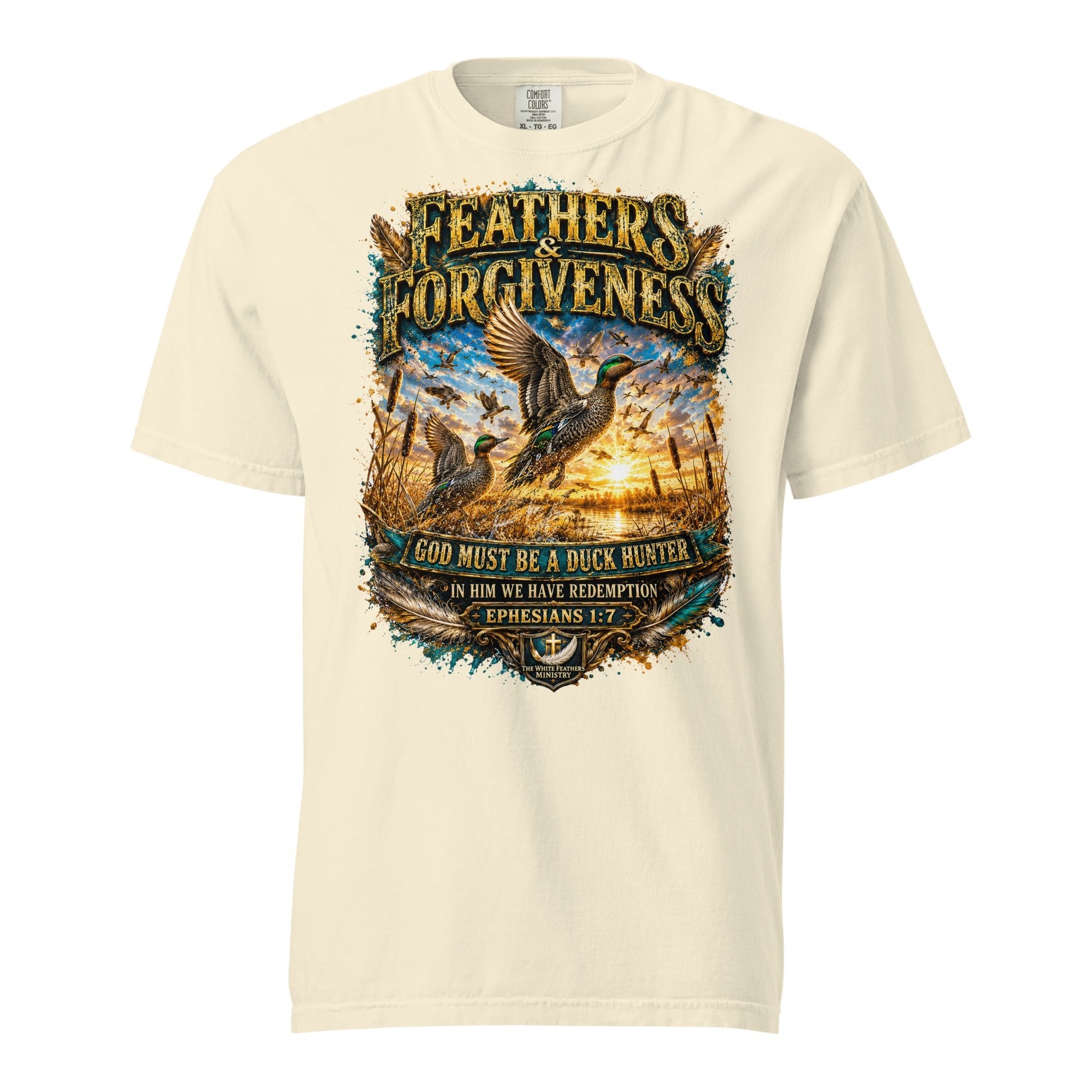 Feathers and Forgiveness Duck Hunter Unisex T-Shirt - The White Feathers Ministry