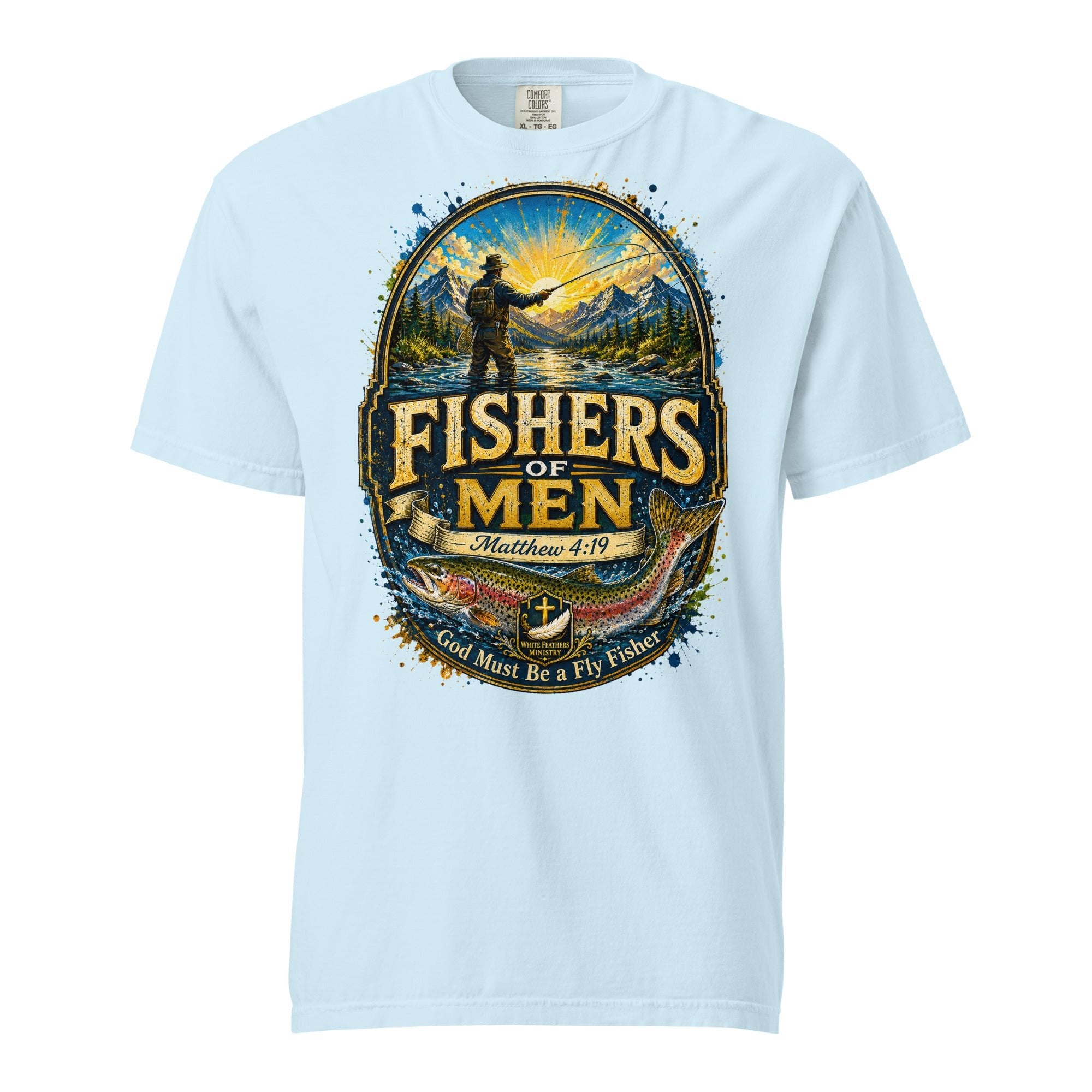 Fishers of Men Fly Fishing Unisex T-Shirt - The White Feathers Ministry