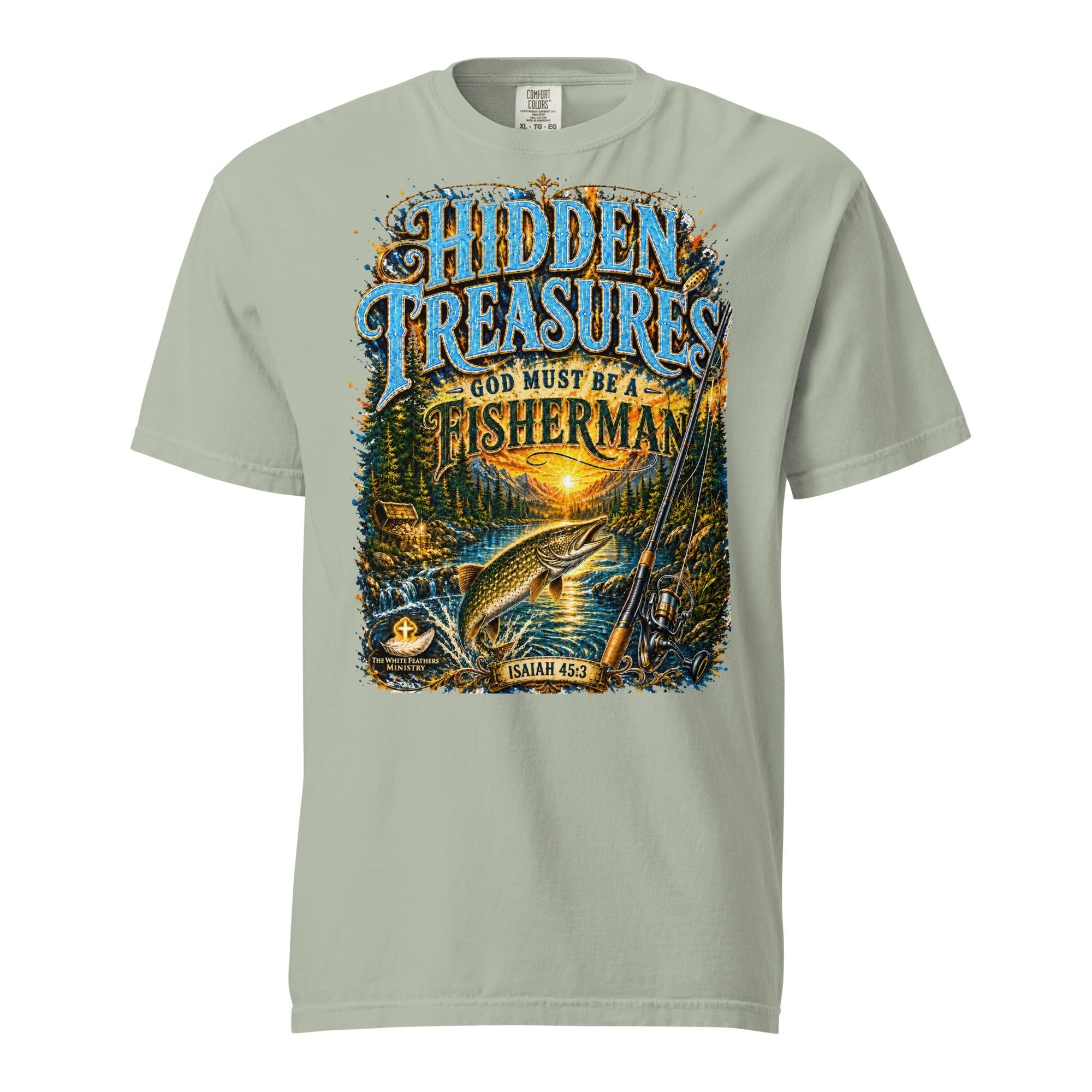 Hidden Treasures Fishing Unisex T-Shirt - The White Feathers Ministry