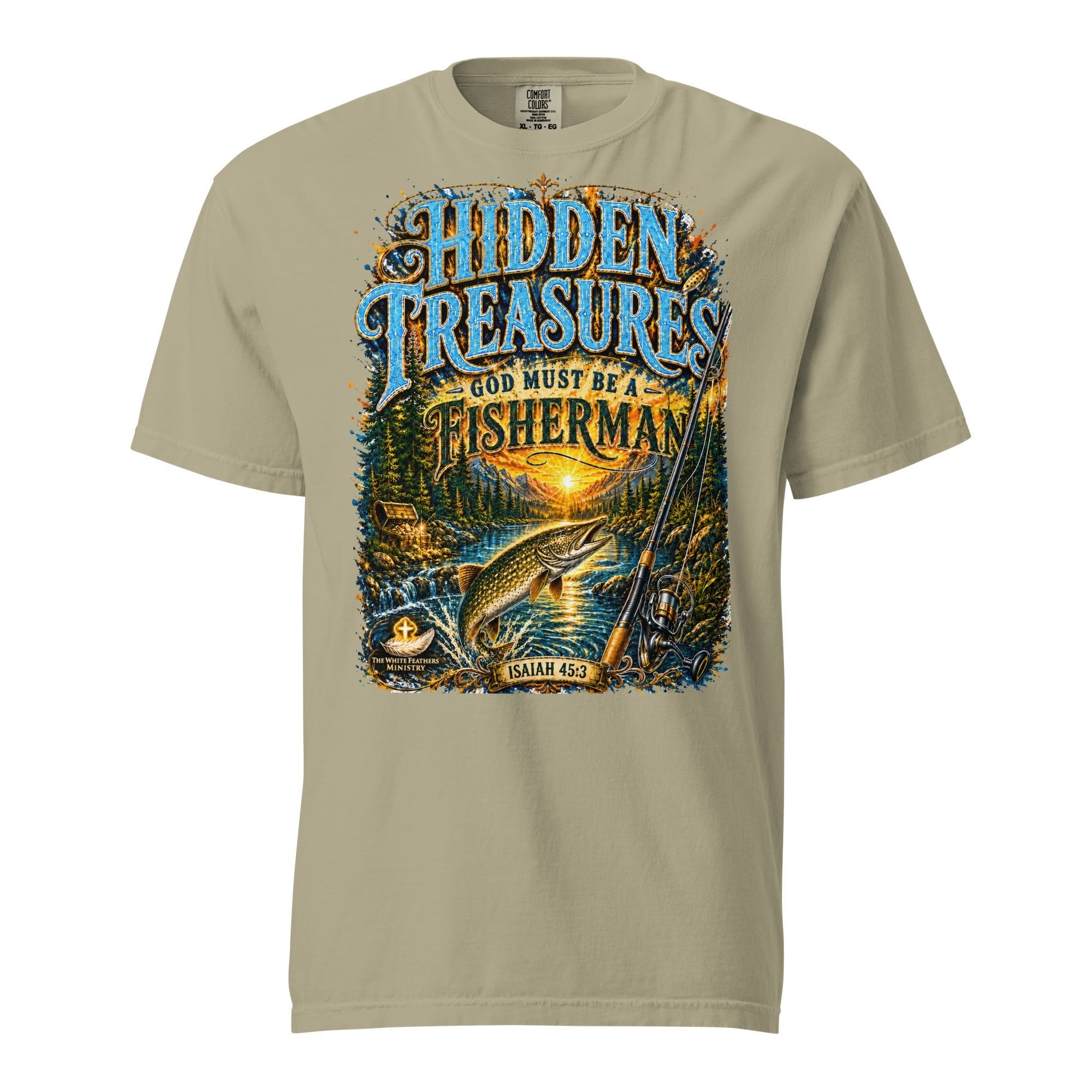 Hidden Treasures Fishing Unisex T-Shirt - The White Feathers Ministry