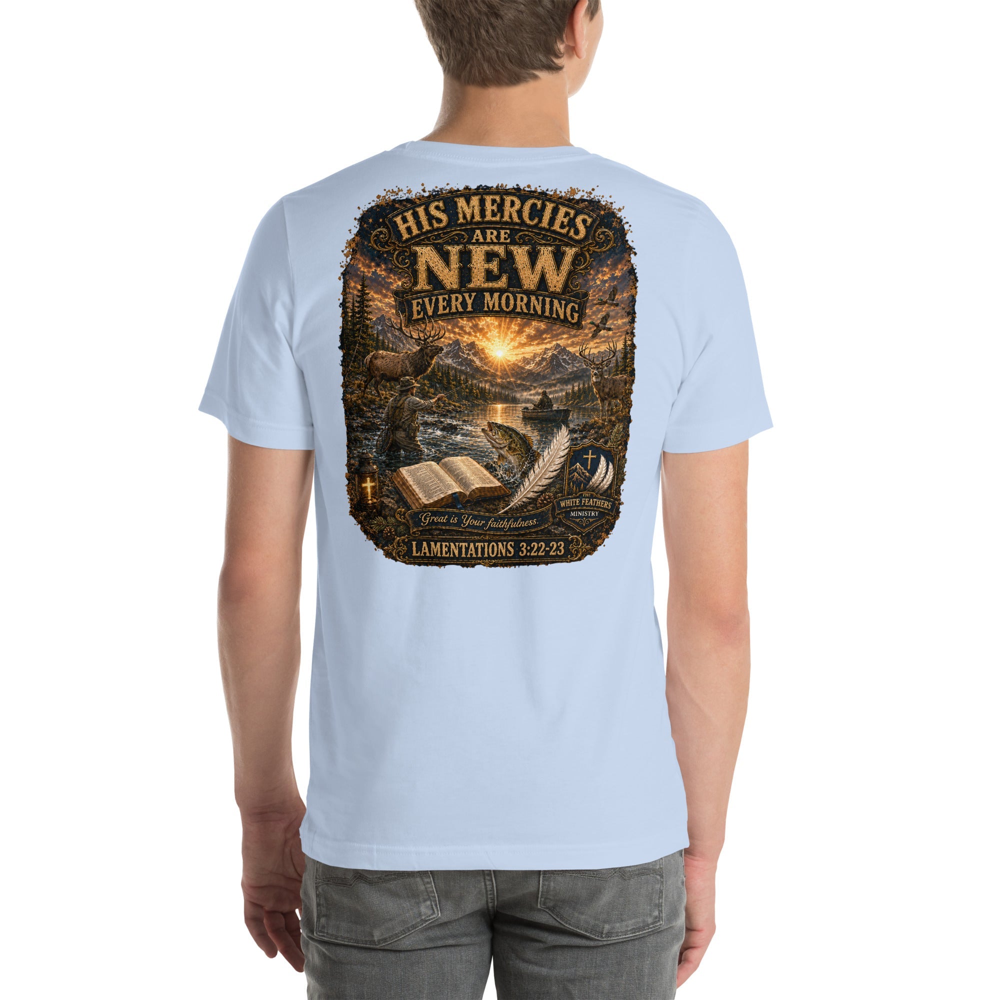 Lamentations 3:22–23 Outdoor Unisex T-Shirt - The White Feathers Ministry
