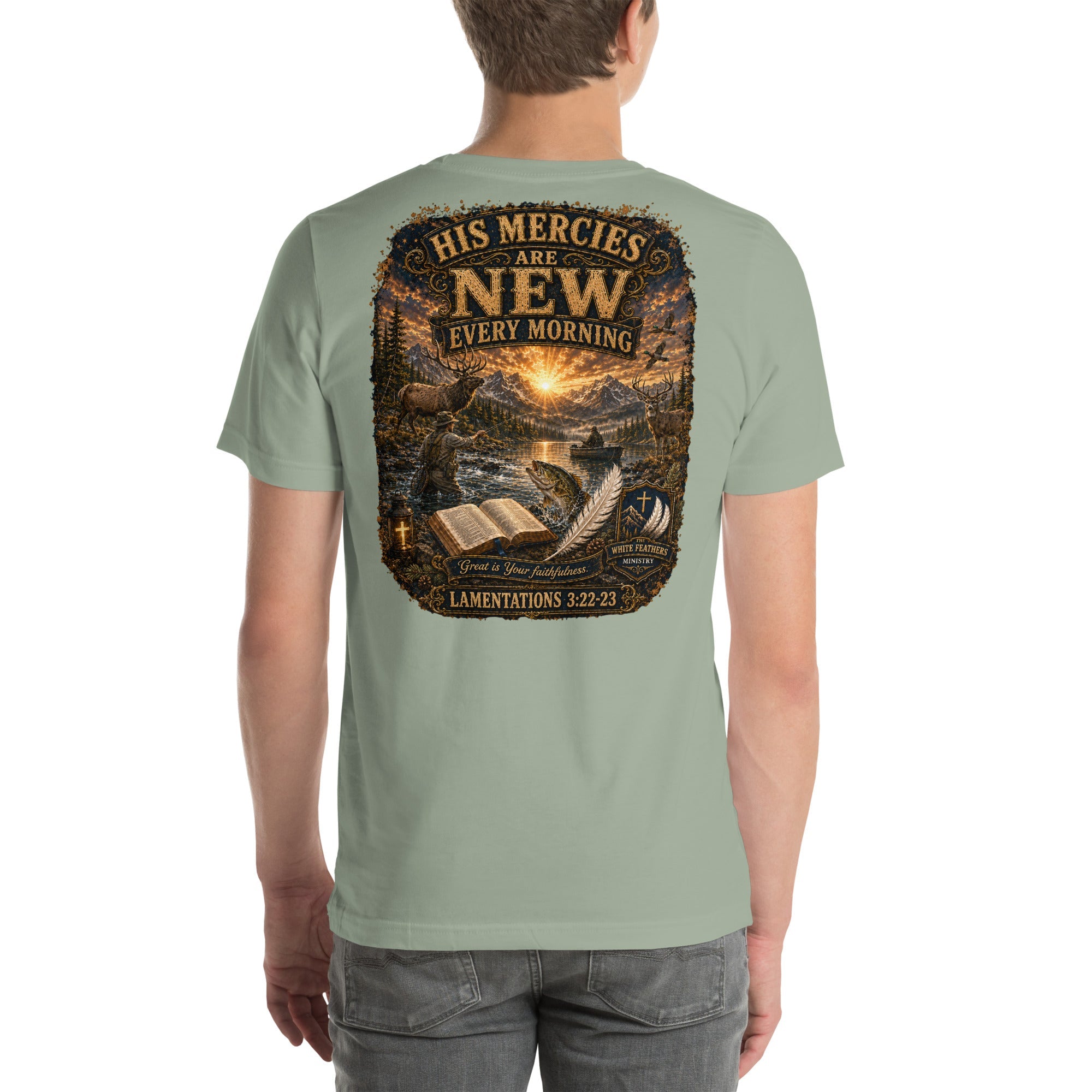 Lamentations 3:22–23 Outdoor Unisex T-Shirt - The White Feathers Ministry