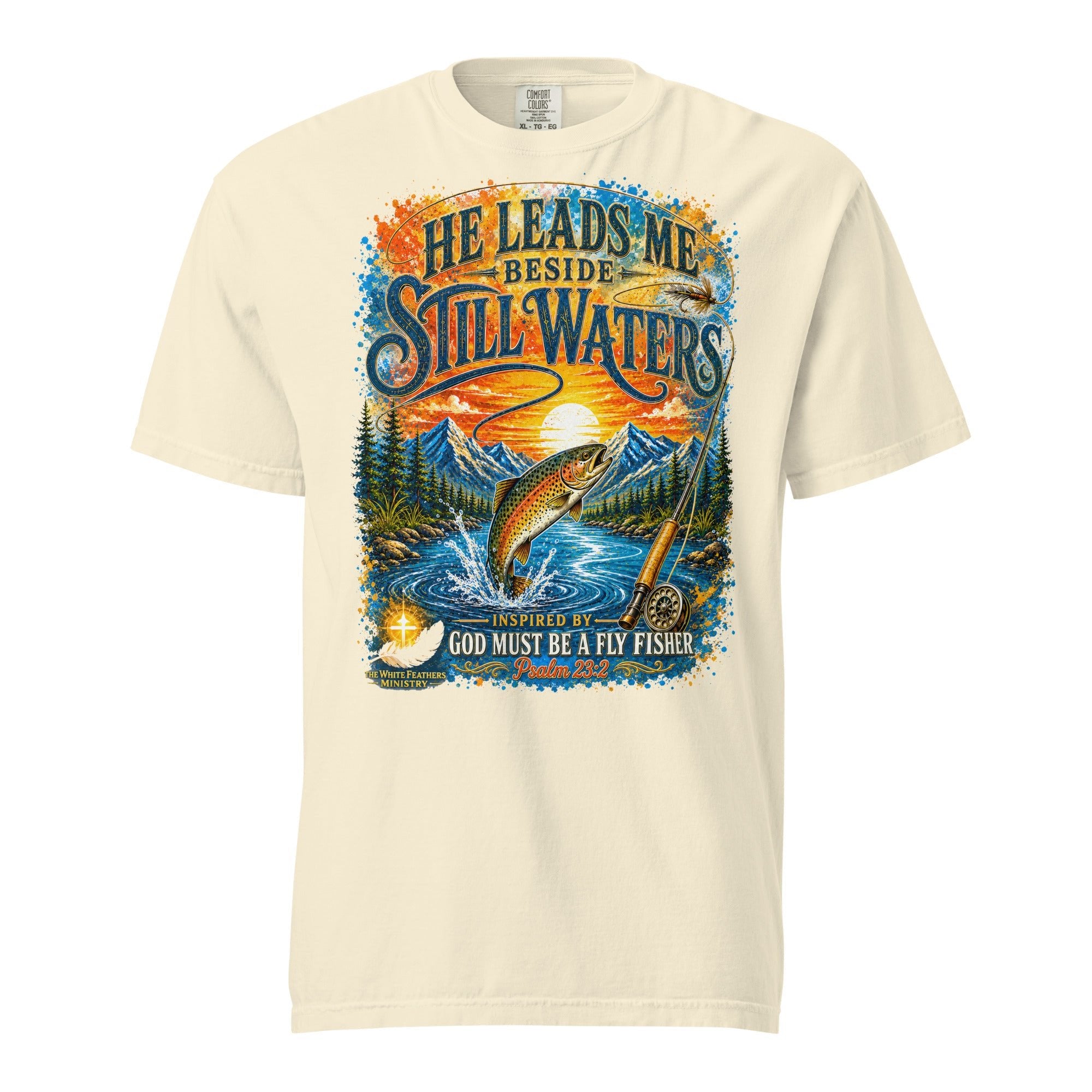 Still Waters Fly Fishing Unisex T-Shirt - The White Feathers Ministry