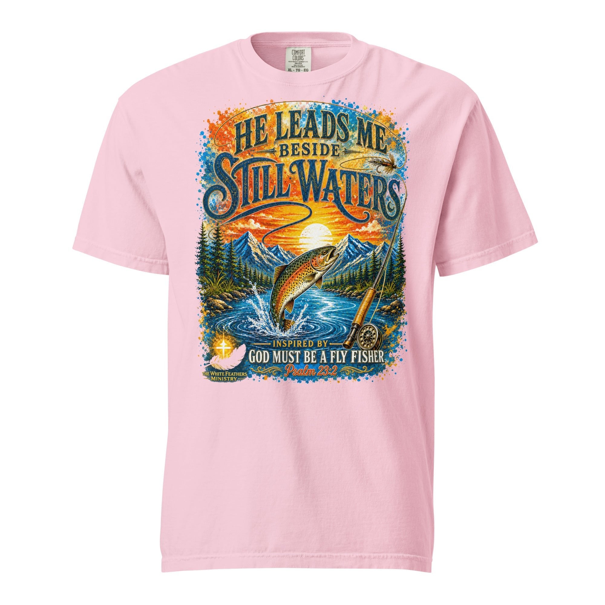 Still Waters Fly Fishing Unisex T-Shirt - The White Feathers Ministry