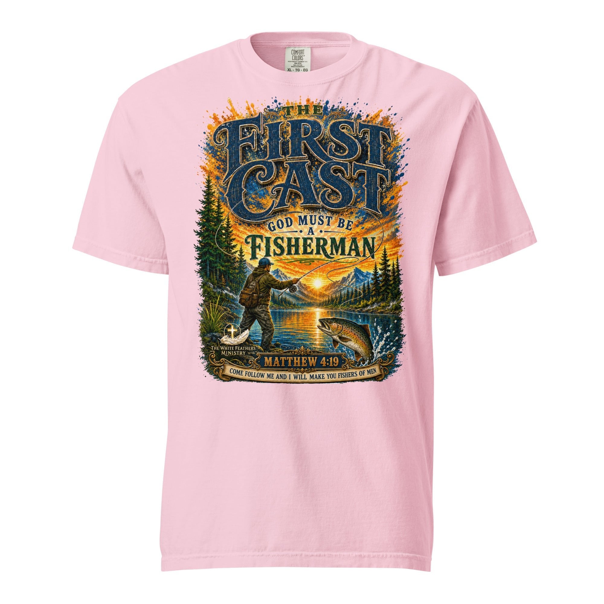 The First Cast Fishing Unisex T-Shirt - The White Feathers Ministry