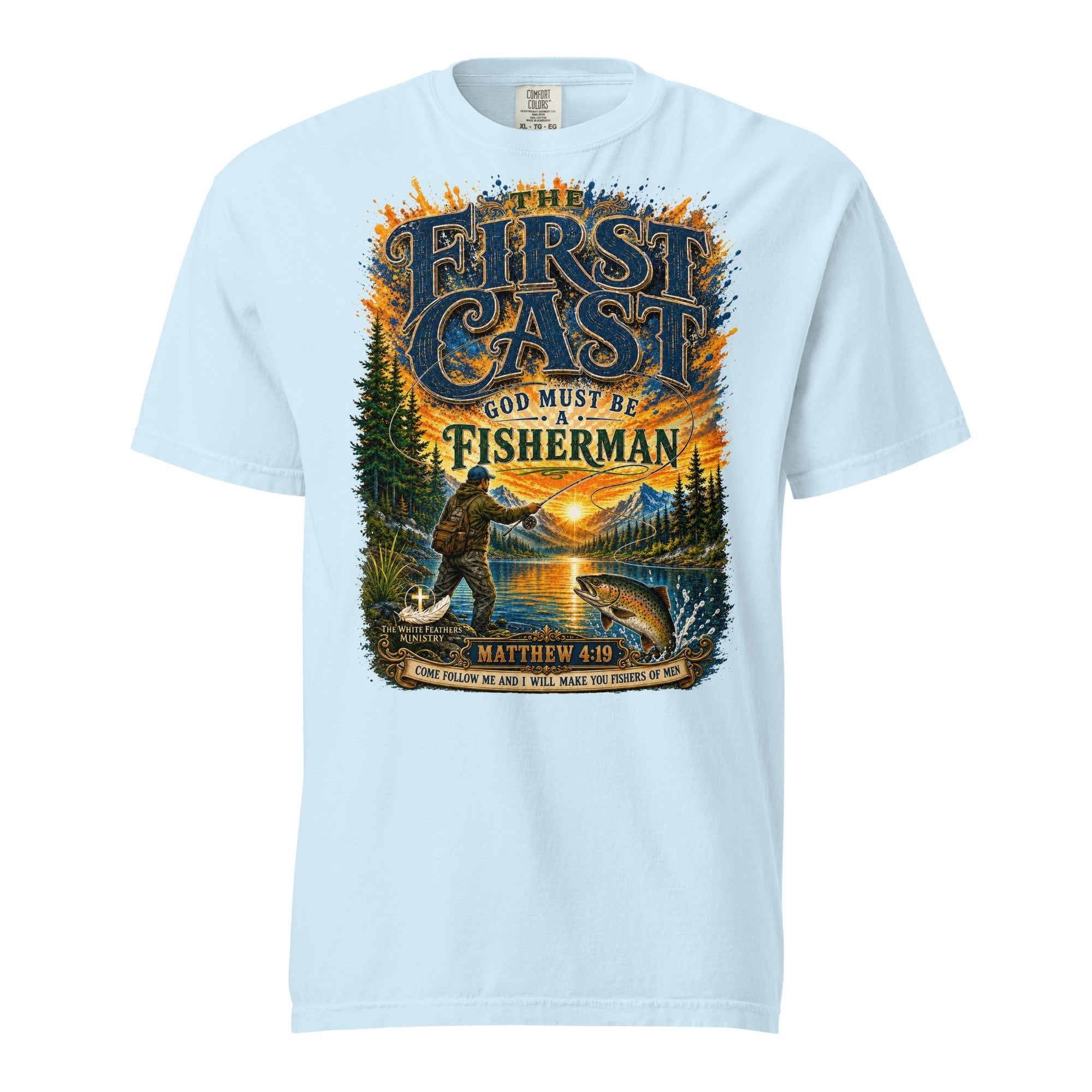 The First Cast Fishing Unisex T-Shirt - The White Feathers Ministry