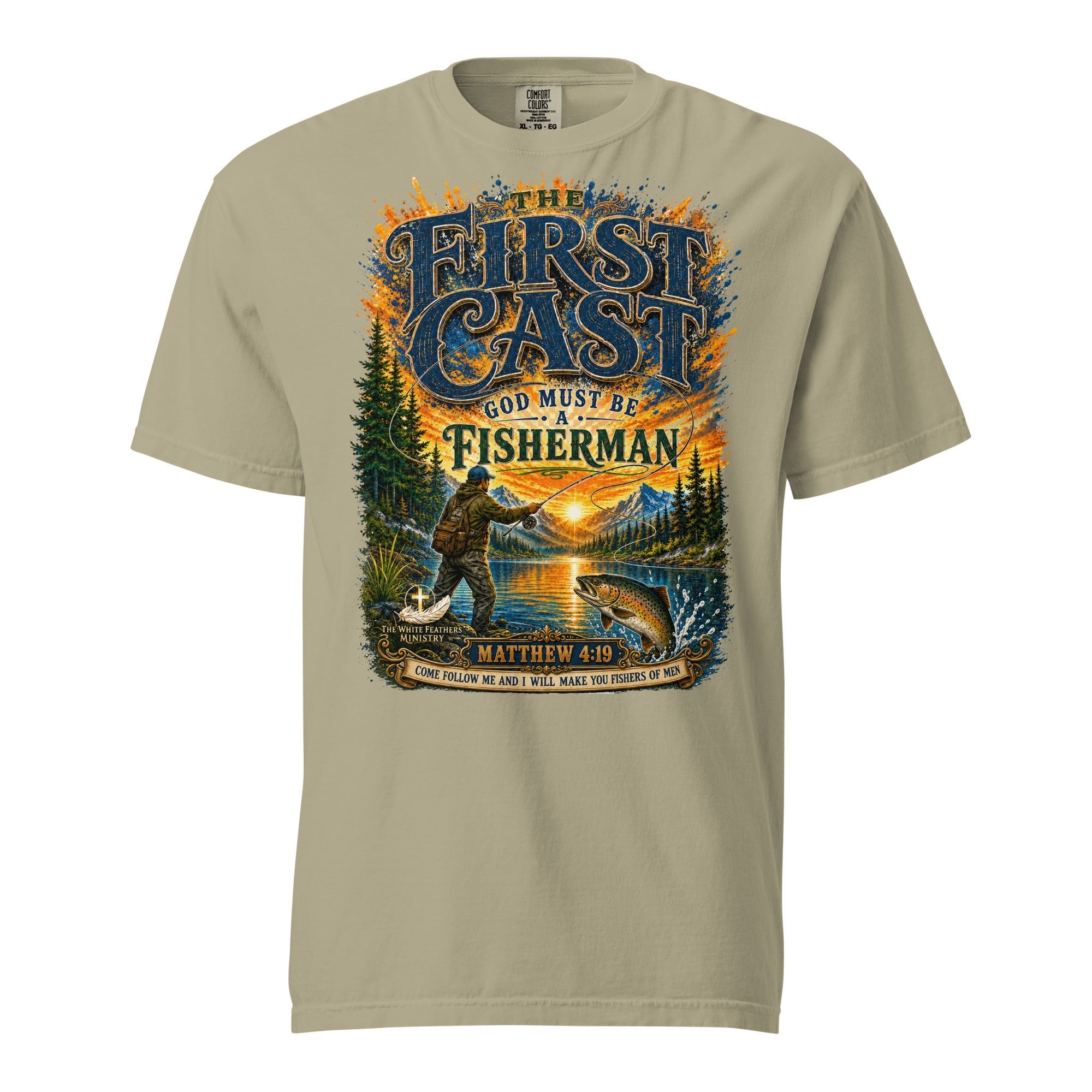 The First Cast Fishing Unisex T-Shirt - The White Feathers Ministry