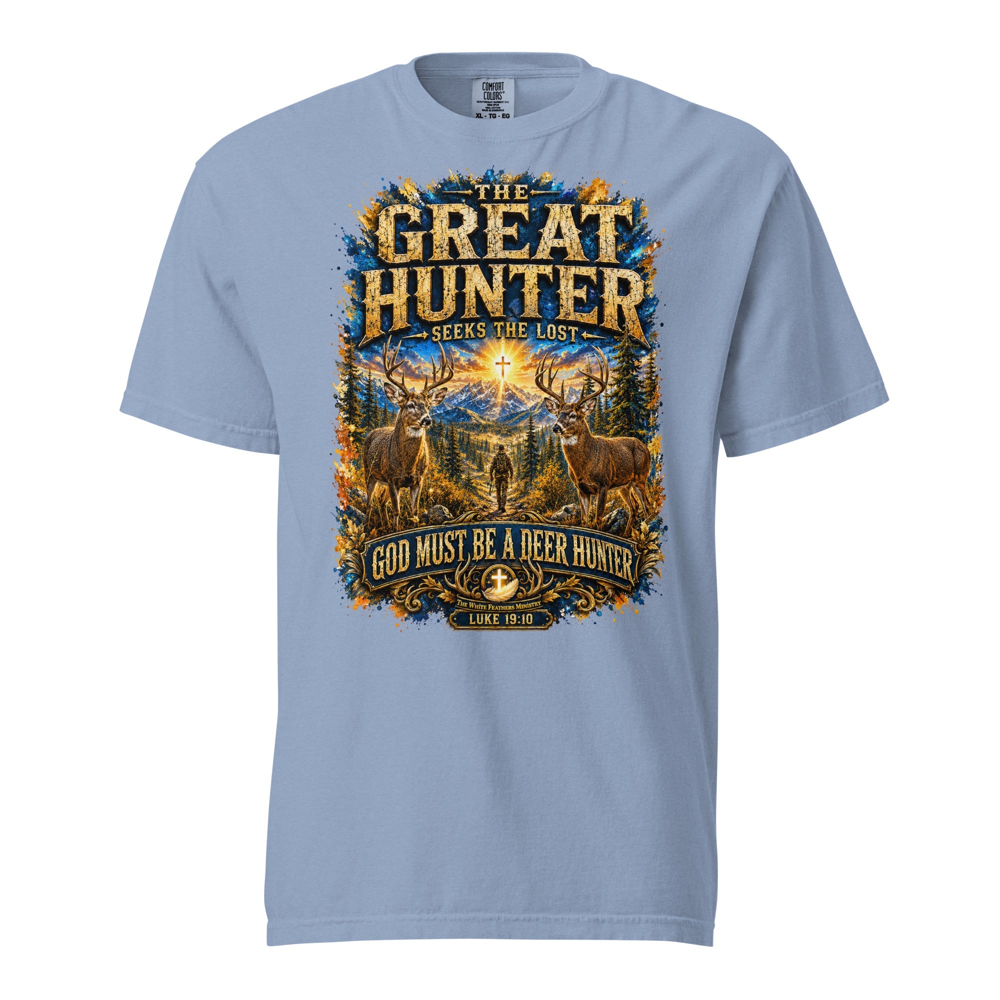 The Great Hunter Seeks the Lost Unisex T-Shirt - The White Feathers Ministry