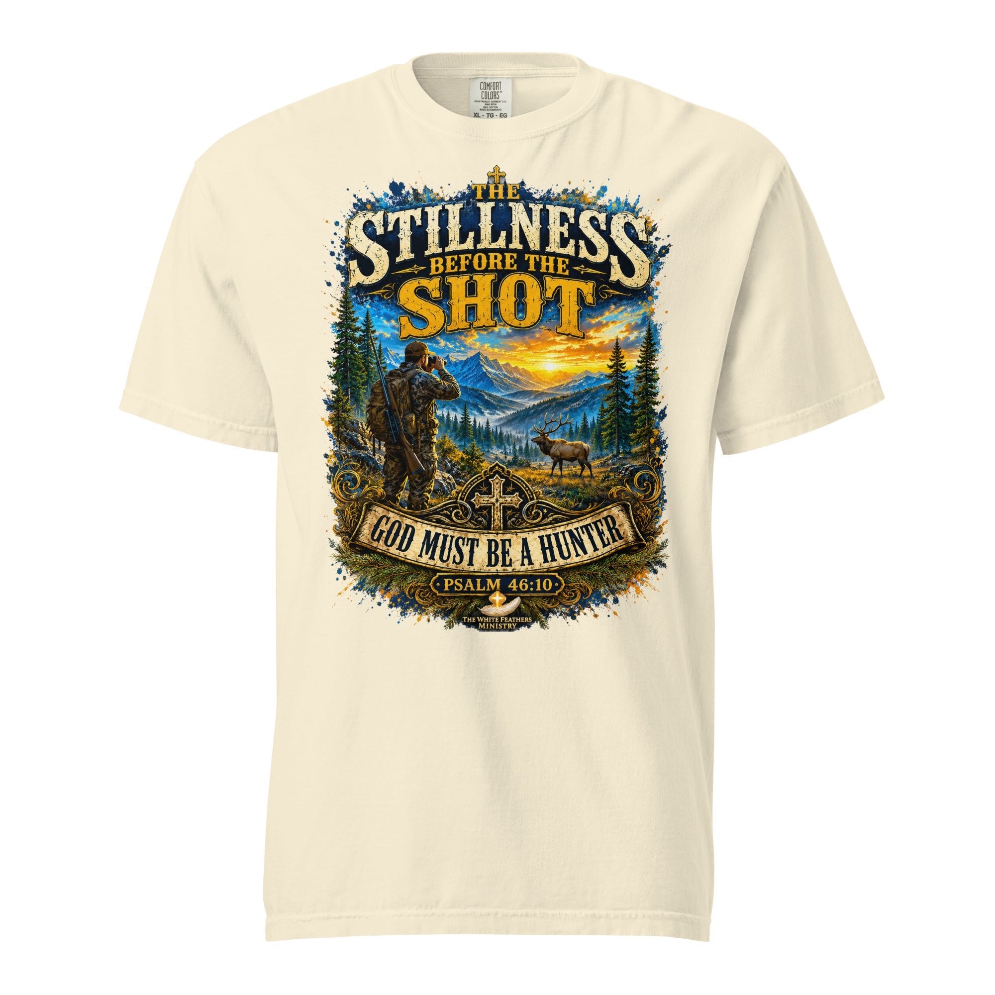 The Stillness Before the Shot Hunting Unisex T-Shirt - The White Feathers Ministry
