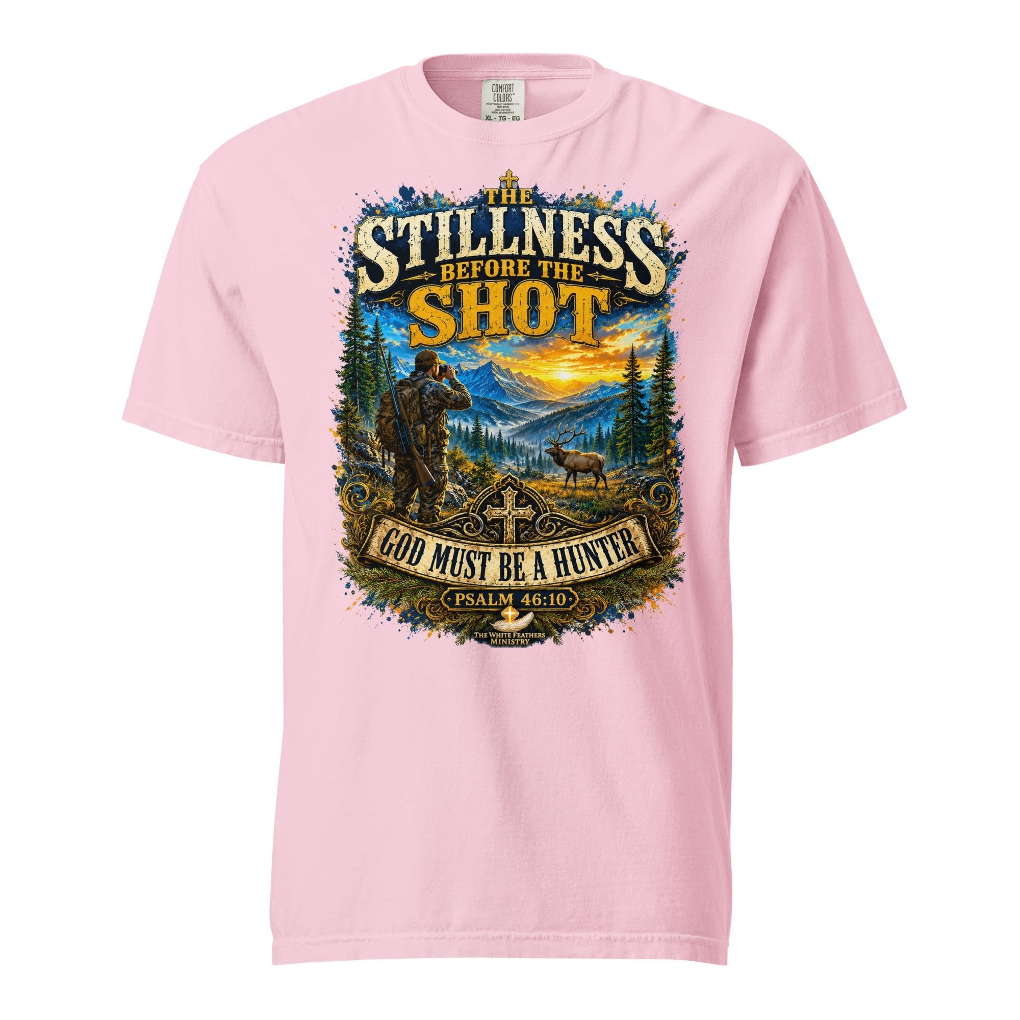 The Stillness Before the Shot Hunting Unisex T-Shirt - The White Feathers Ministry