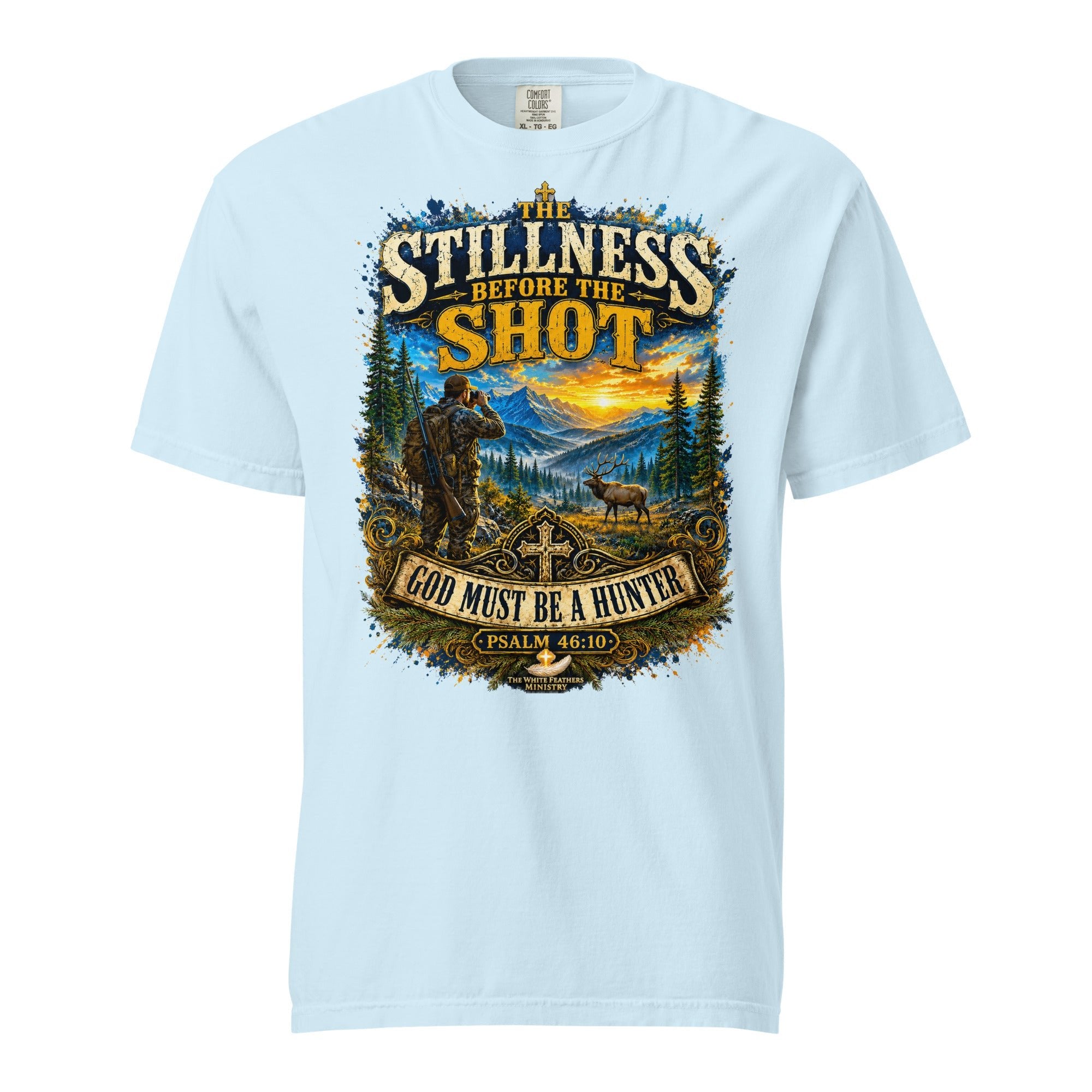 The Stillness Before the Shot Hunting Unisex T-Shirt - The White Feathers Ministry