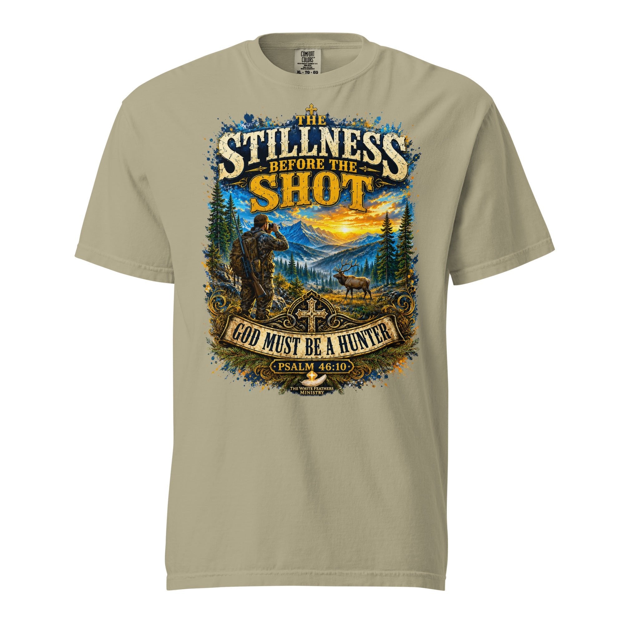 The Stillness Before the Shot Hunting Unisex T-Shirt - The White Feathers Ministry