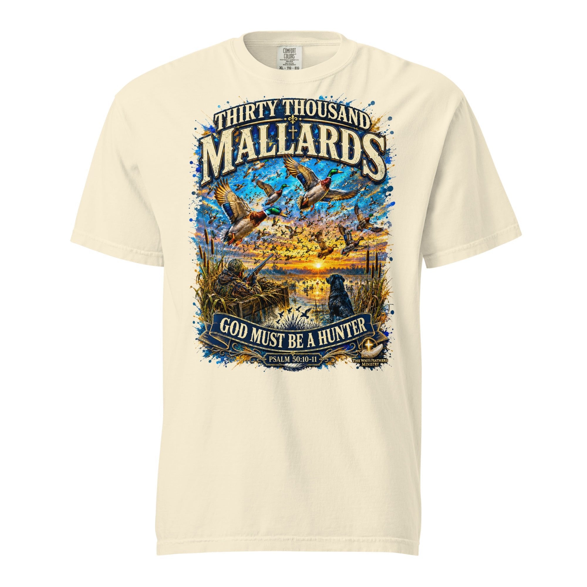 Thirty Thousand Mallards Duck Hunter Unisex T-Shirt - The White Feathers Ministry