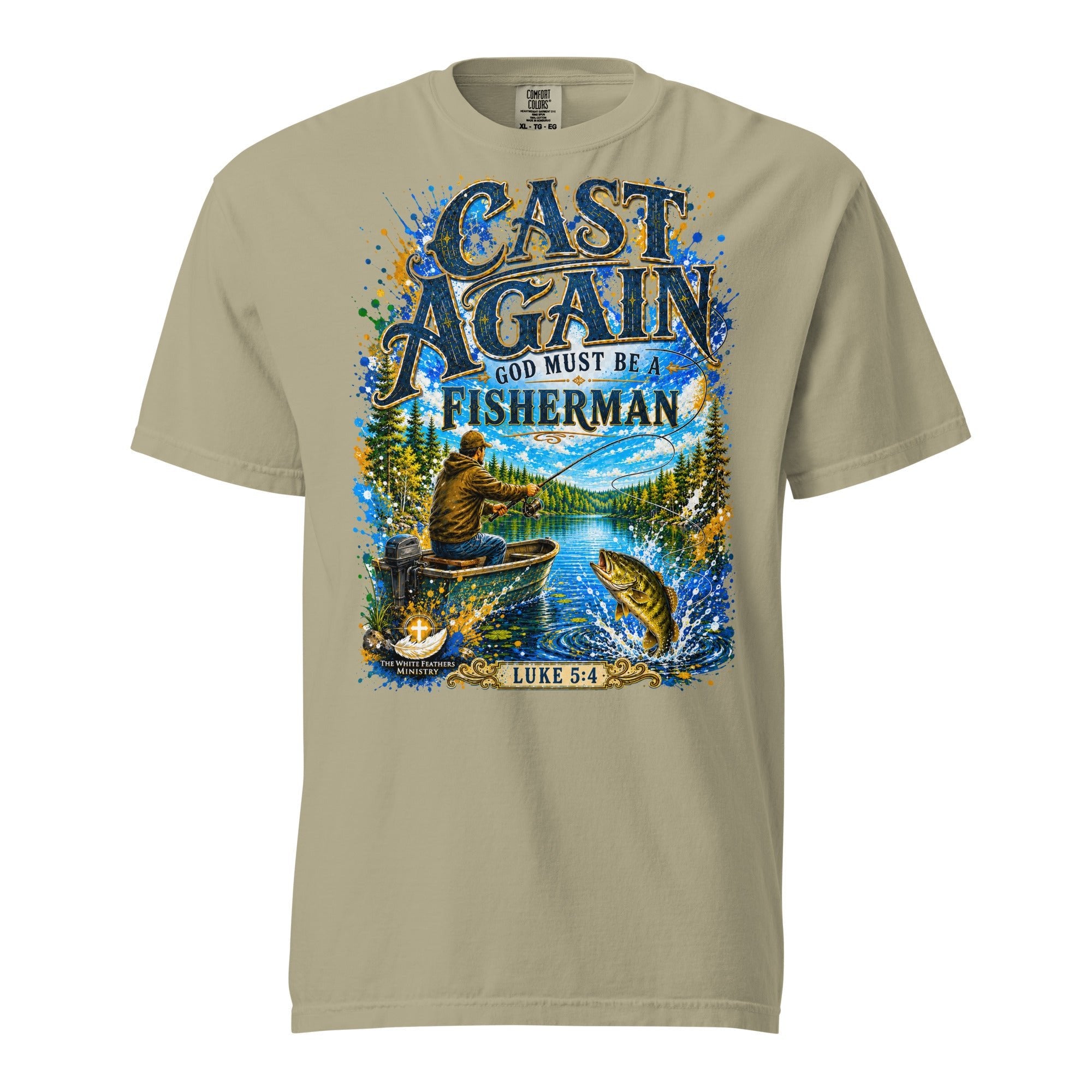Cast Again Unisex Fishing T-Shirt - The White Feathers Ministry