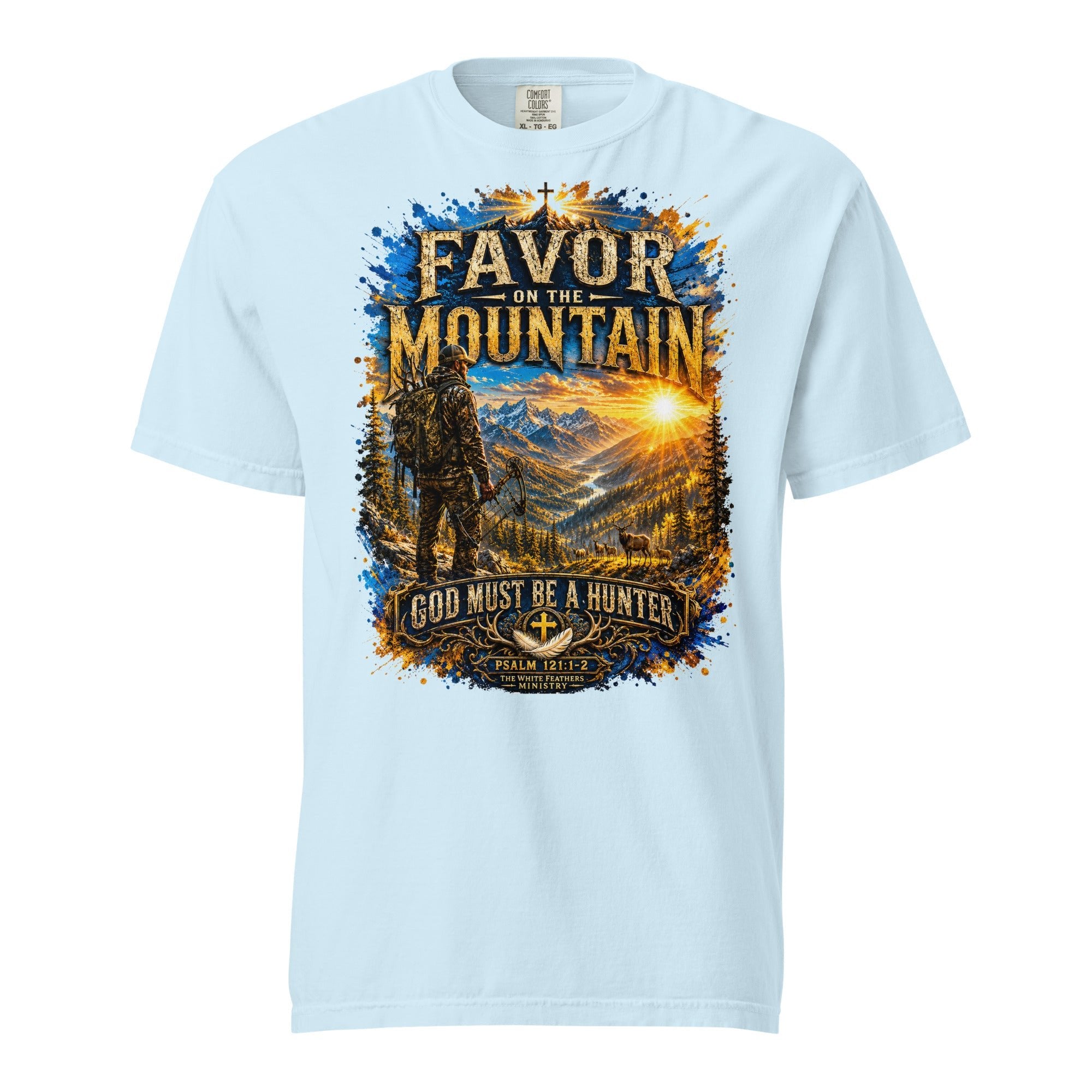 Favor on the Mountain Hunting Unisex T-Shirt - The White Feathers Ministry