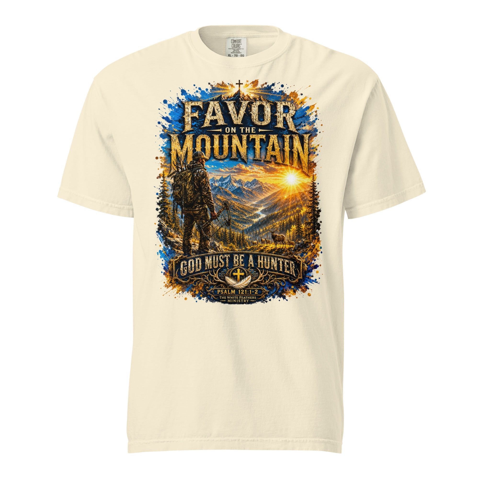 Favor on the Mountain Hunting Unisex T-Shirt - The White Feathers Ministry