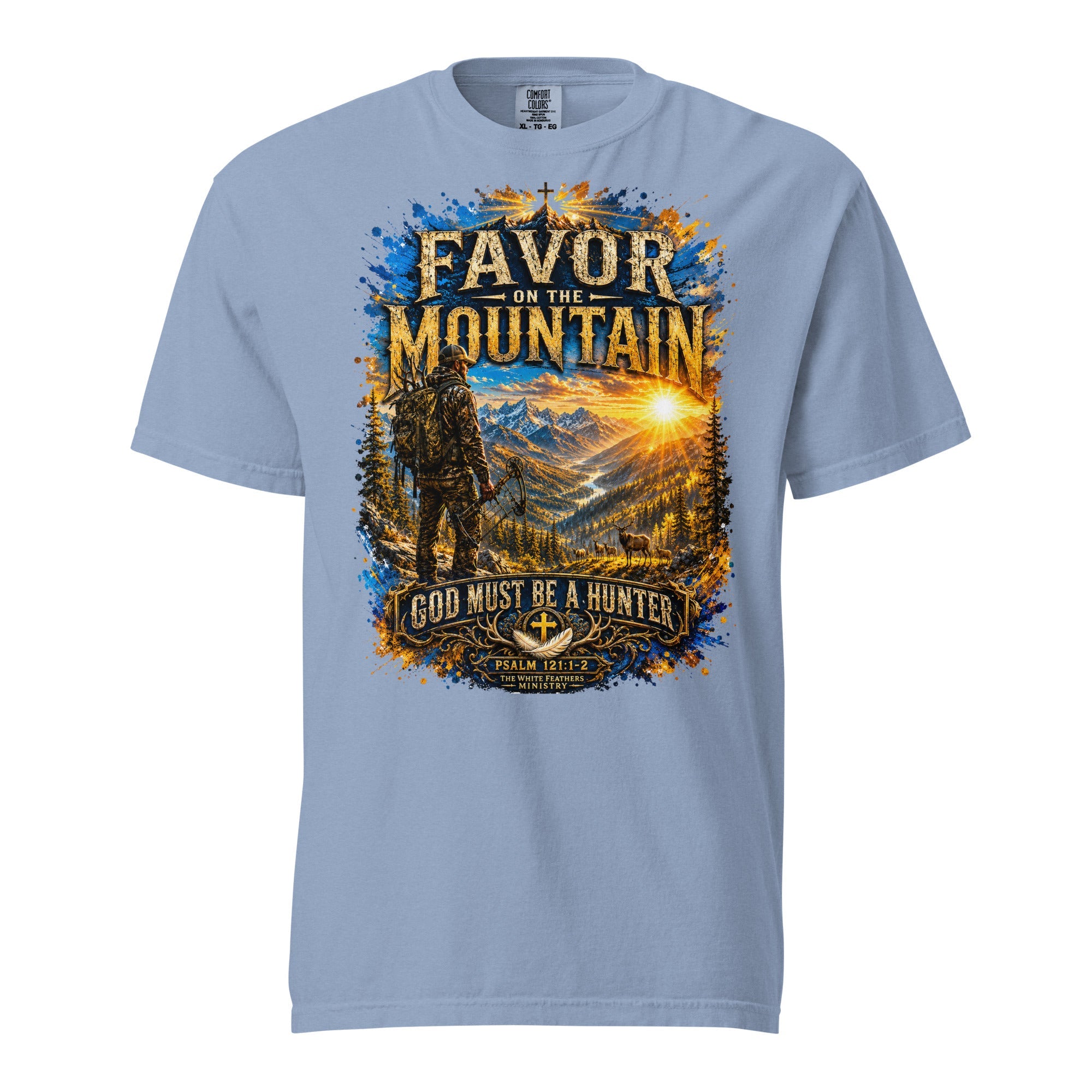 Favor on the Mountain Hunting Unisex T-Shirt - The White Feathers Ministry