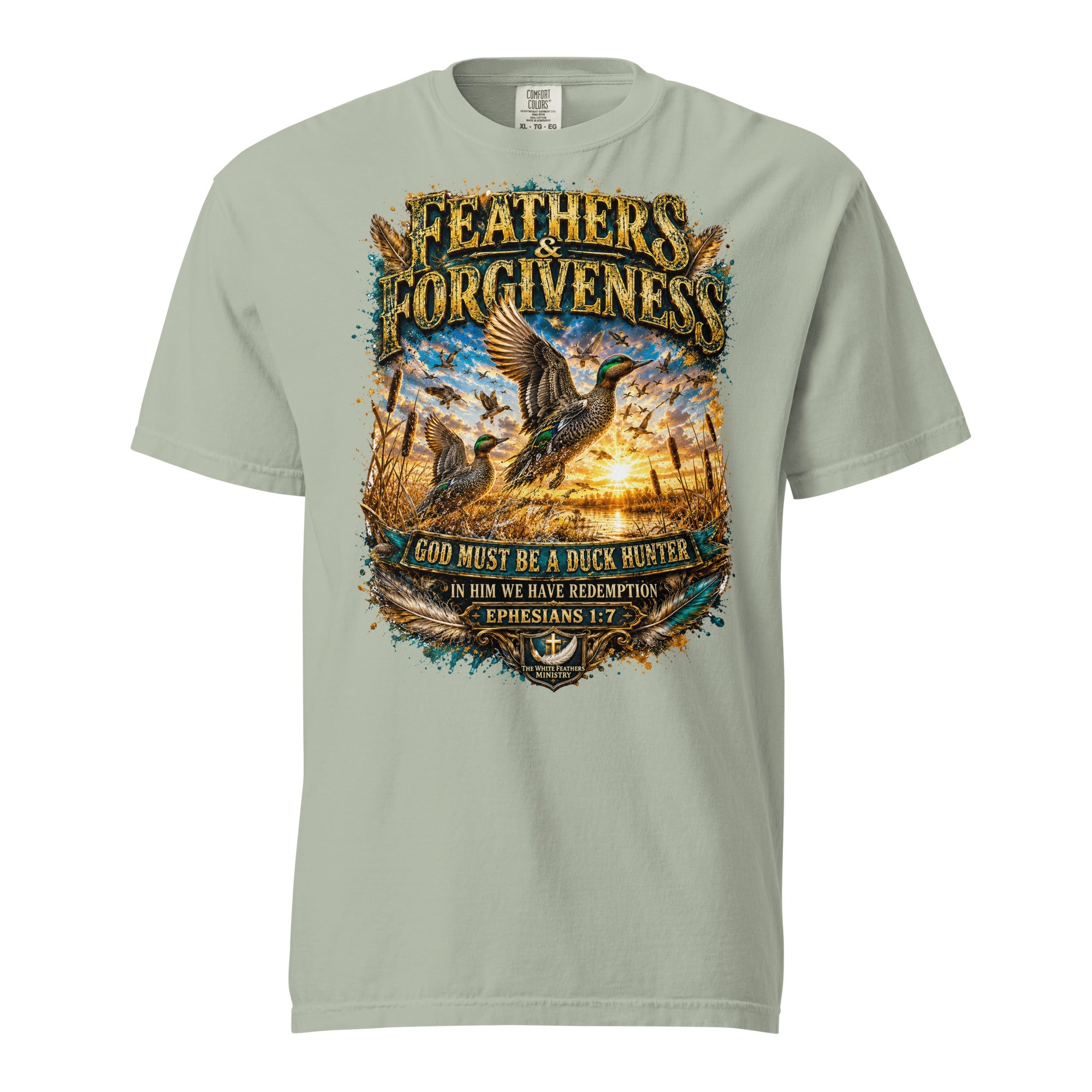 Feathers and Forgiveness Duck Hunter Unisex T-Shirt - The White Feathers Ministry