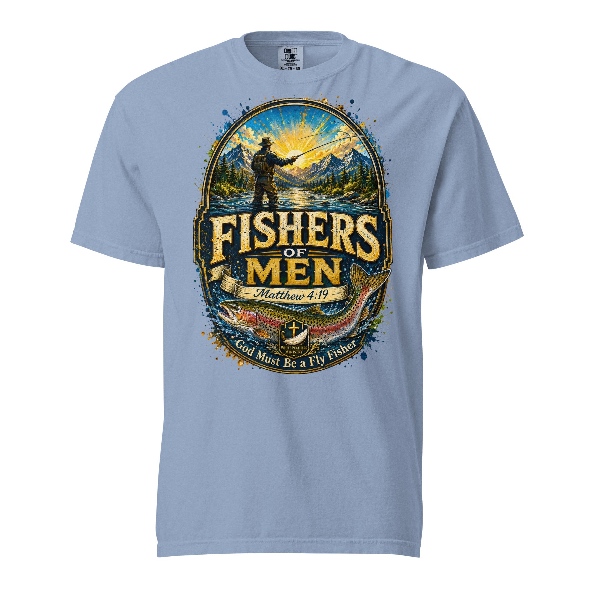 Fishers of Men Fly Fishing Unisex T-Shirt - The White Feathers Ministry