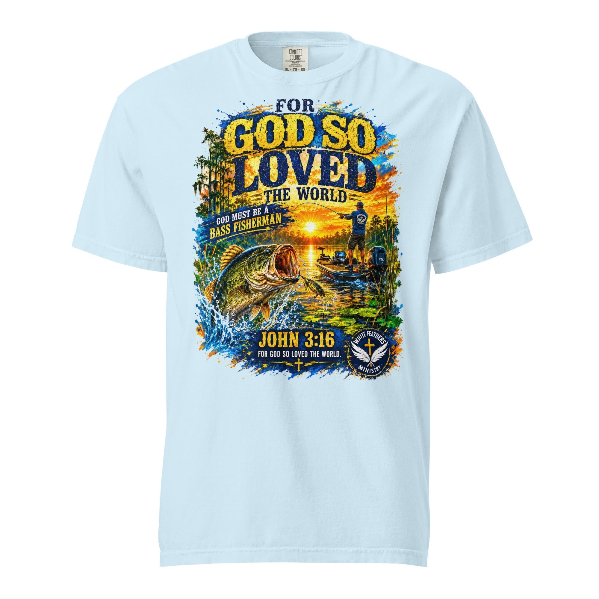 For God So Loved the World Bass Fisherman Unisex T-Shirt - The White Feathers Ministry