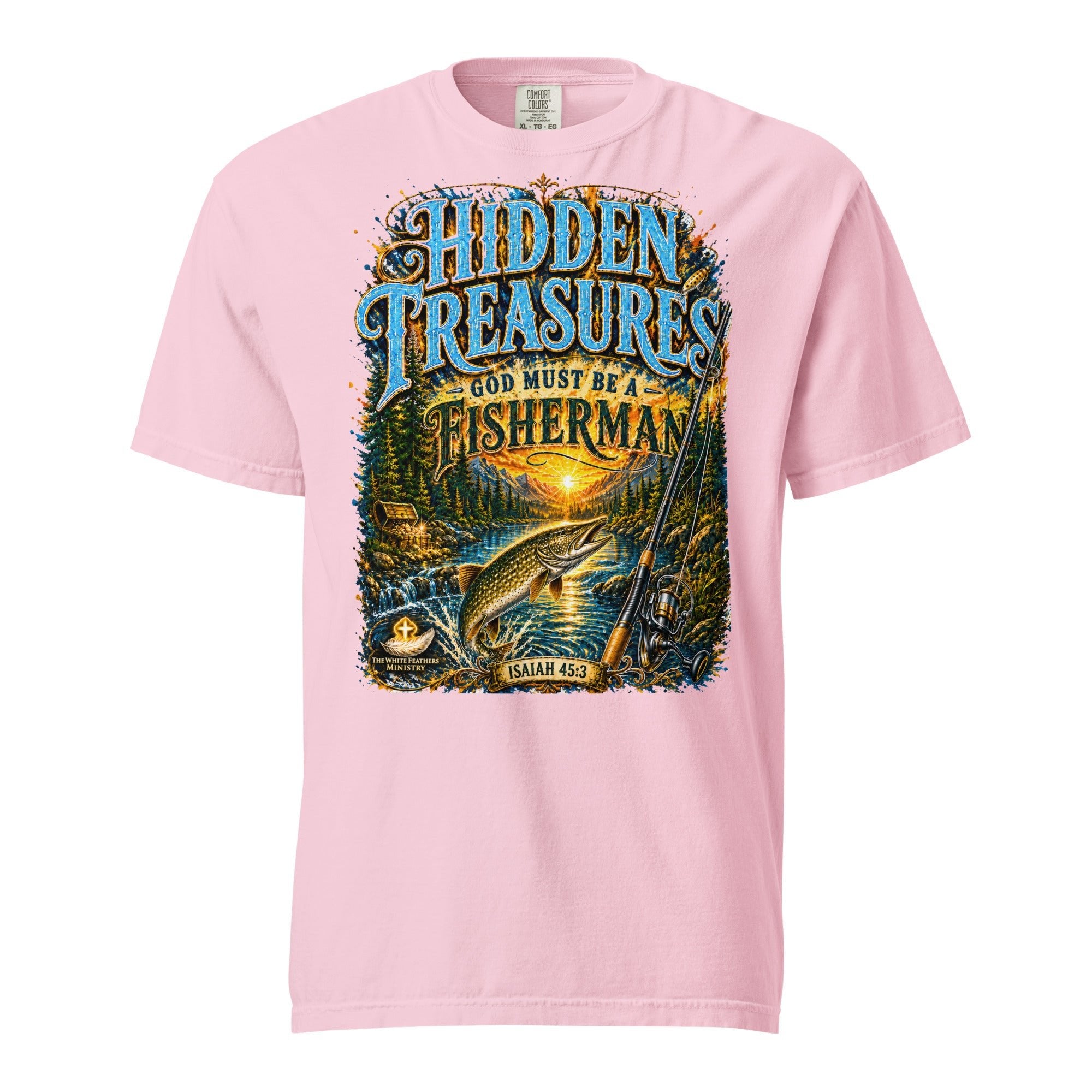 Hidden Treasures Fishing Unisex T-Shirt - The White Feathers Ministry