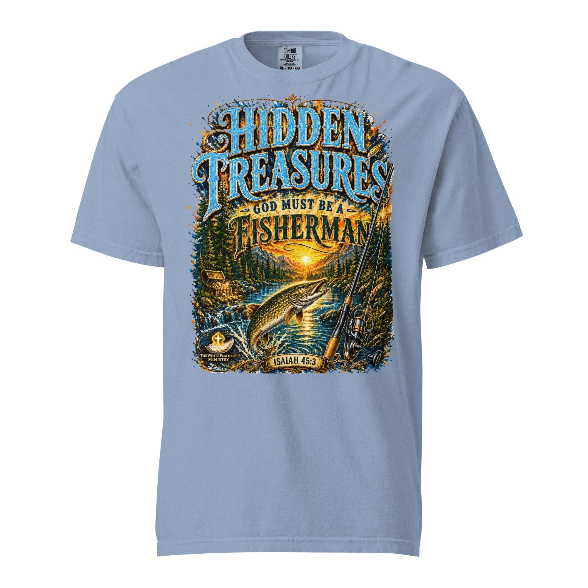 Hidden Treasures Fishing Unisex T-Shirt - The White Feathers Ministry