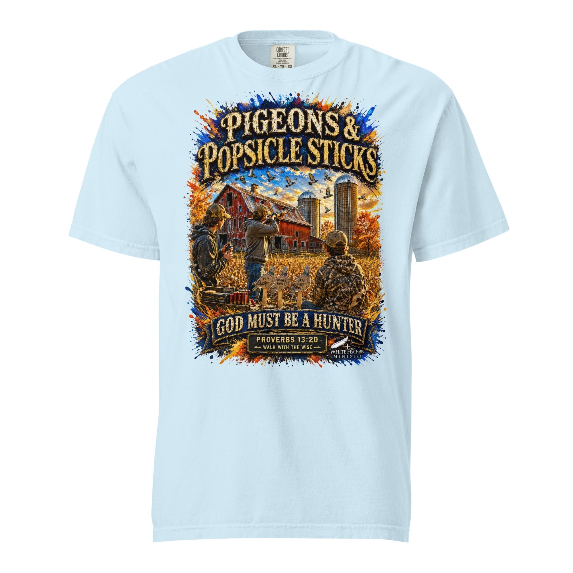 Pigeons and Popsicle Sticks Unisex T-Shirt - The White Feathers Ministry