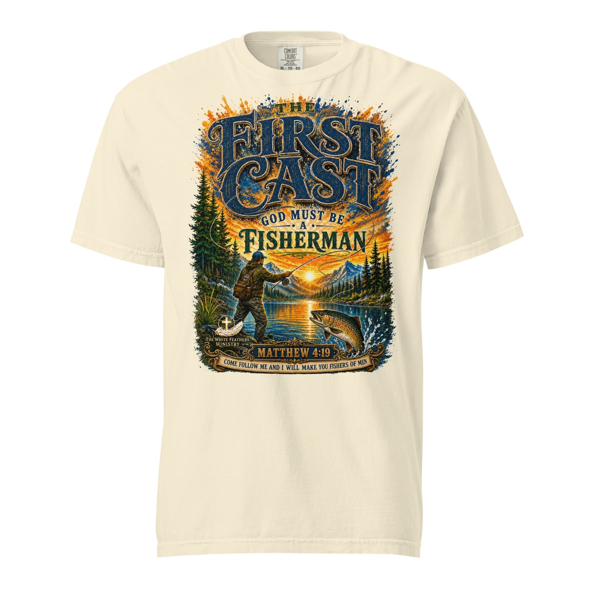 The First Cast Fishing Unisex T-Shirt - The White Feathers Ministry