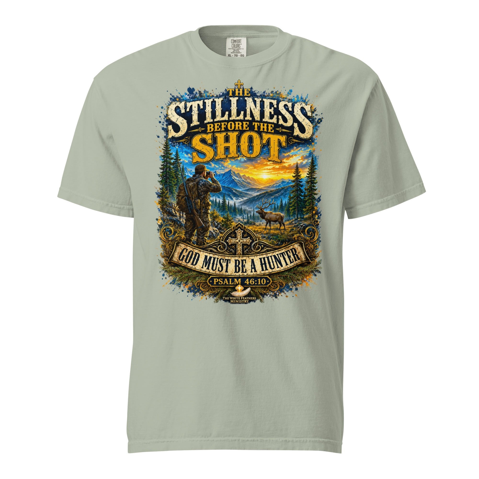 The Stillness Before the Shot Hunting Unisex T-Shirt - The White Feathers Ministry