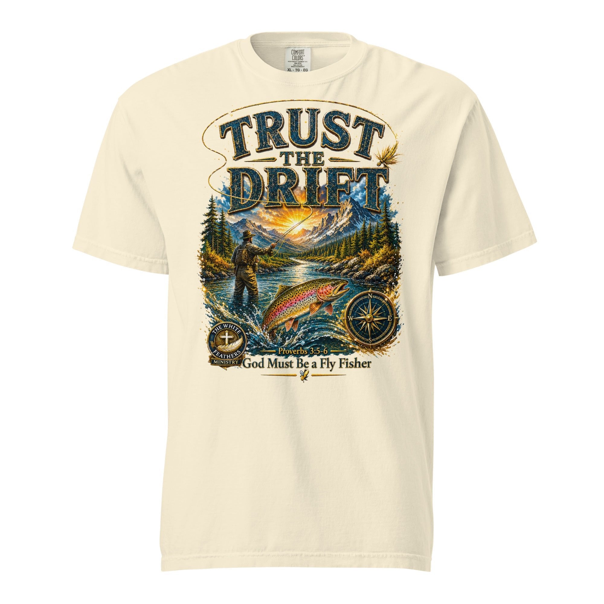 Trust the Drift Fly Fishing Unisex T-Shirt - The White Feathers Ministry