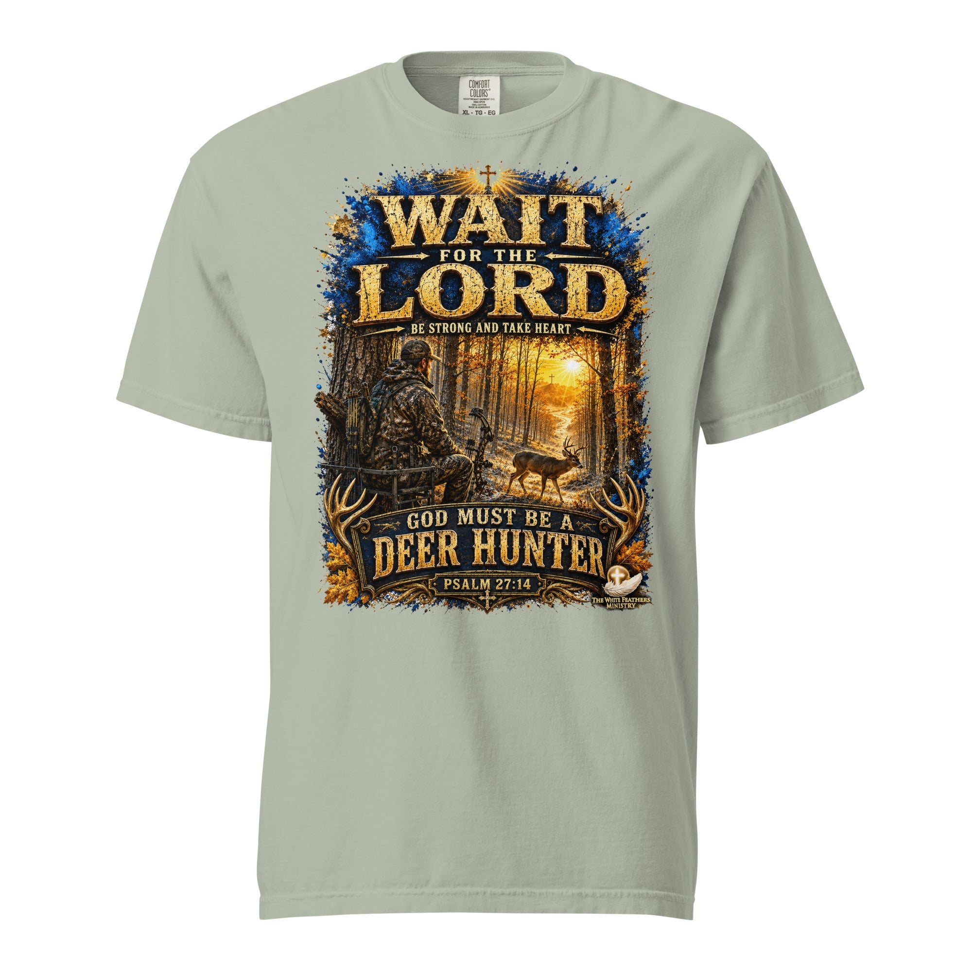 Wait for the Lord Deer Hunting Unisex T-Shirt - The White Feathers Ministry