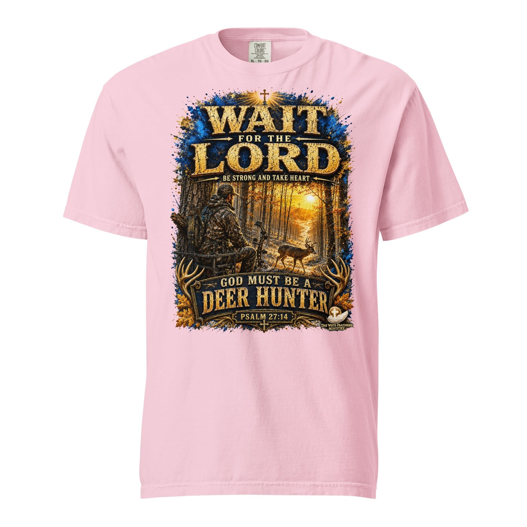 Wait for the Lord Deer Hunting Unisex T-Shirt - The White Feathers Ministry