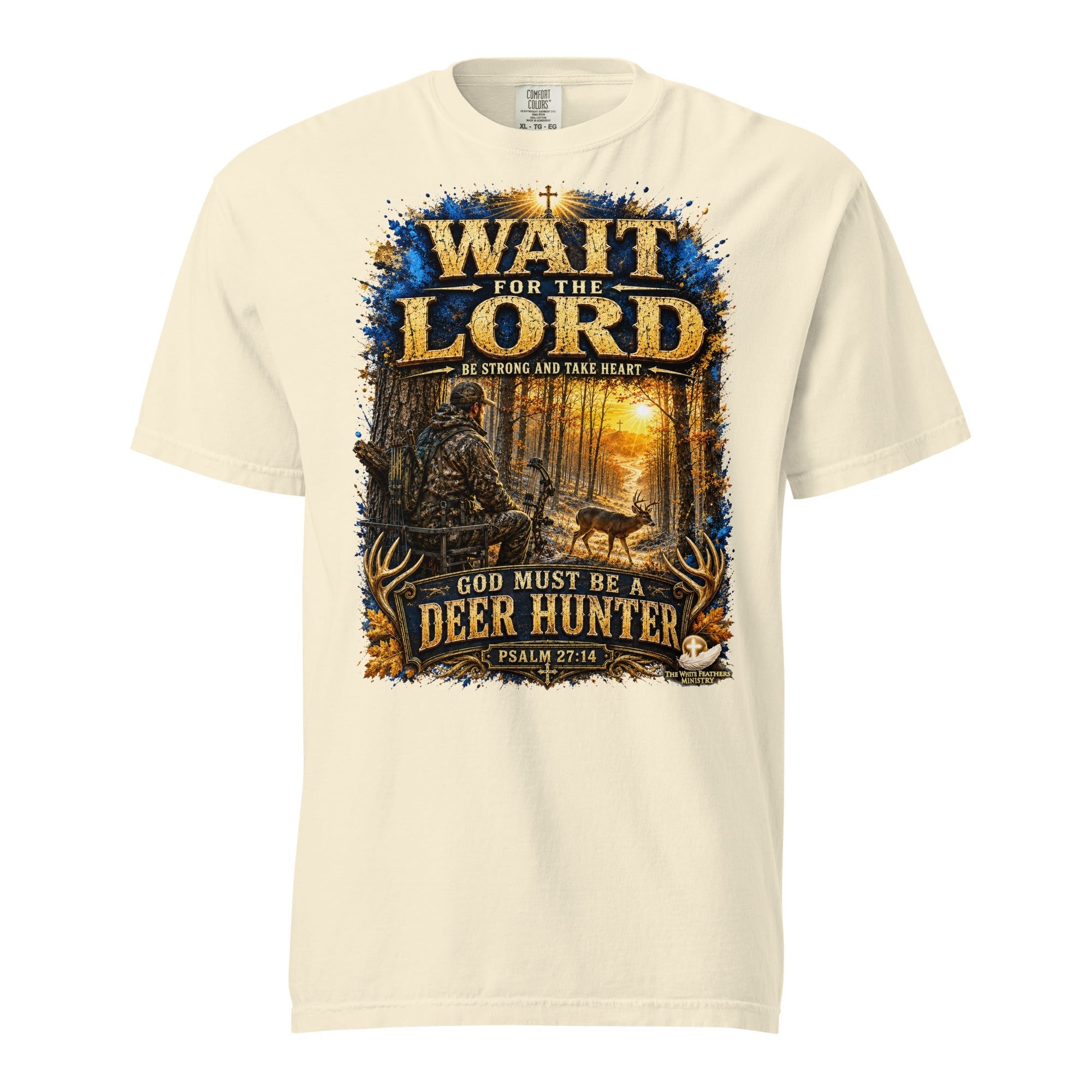 Wait for the Lord Deer Hunting Unisex T-Shirt - The White Feathers Ministry