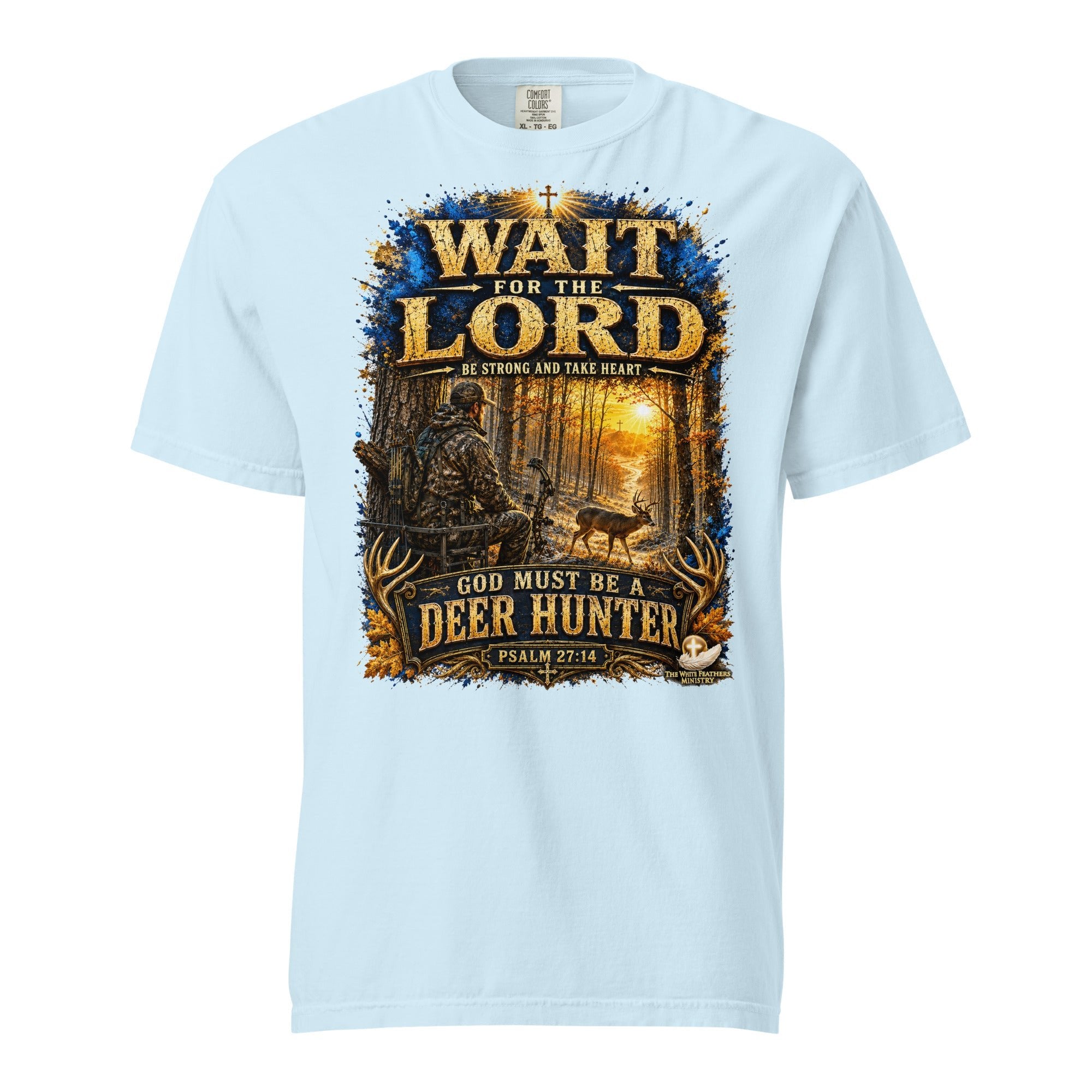 Wait for the Lord Deer Hunting Unisex T-Shirt - The White Feathers Ministry