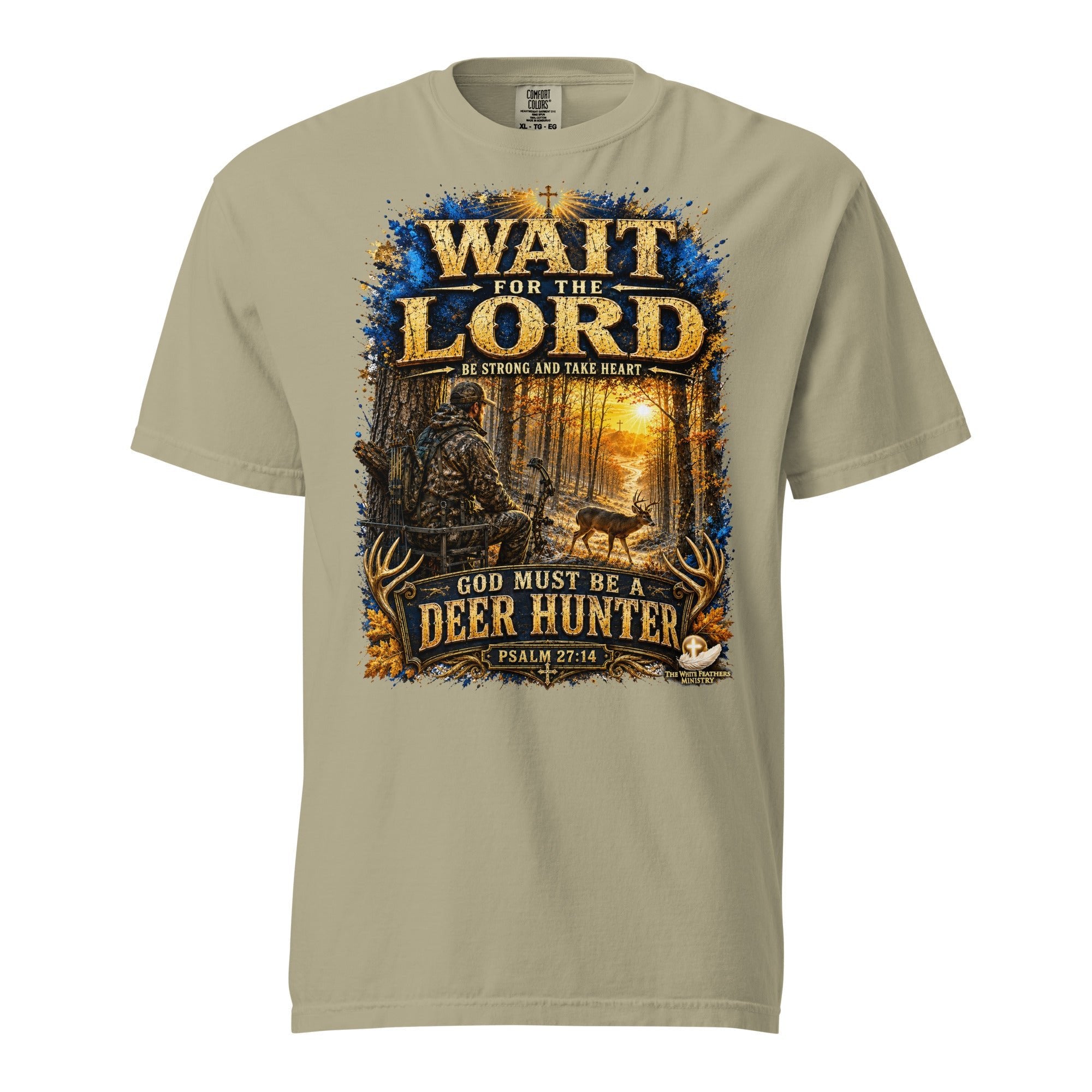 Wait for the Lord Deer Hunting Unisex T-Shirt - The White Feathers Ministry
